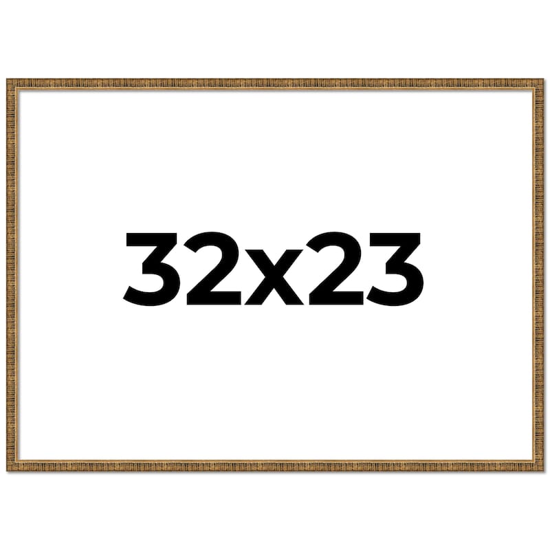 32x23 Frame Black Real Wood Picture Frame Kingsley Gold Distressed Photo Frame with UV Acrylic Foam Board Backing &
