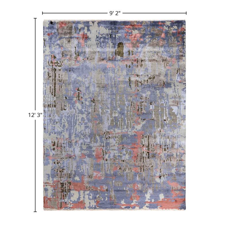 Ikat One-of-a-Kind Hand-Knotted Area Rug, Purple - 9' 2" x 12' 3"