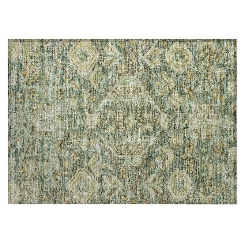 Machine Washable Indoor/ Outdoor Boho Traditional Chantille Rug