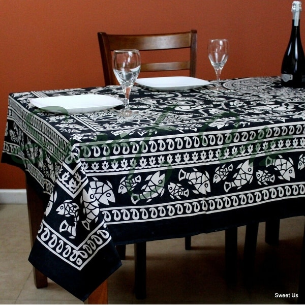 Cotton Marine Fish Print Tablecloth Rectangle Tapestry Wall Hang Bed sheet Beach Sheet Dorm Decor Twin Full Queen Bed Bath Beyond 12331341