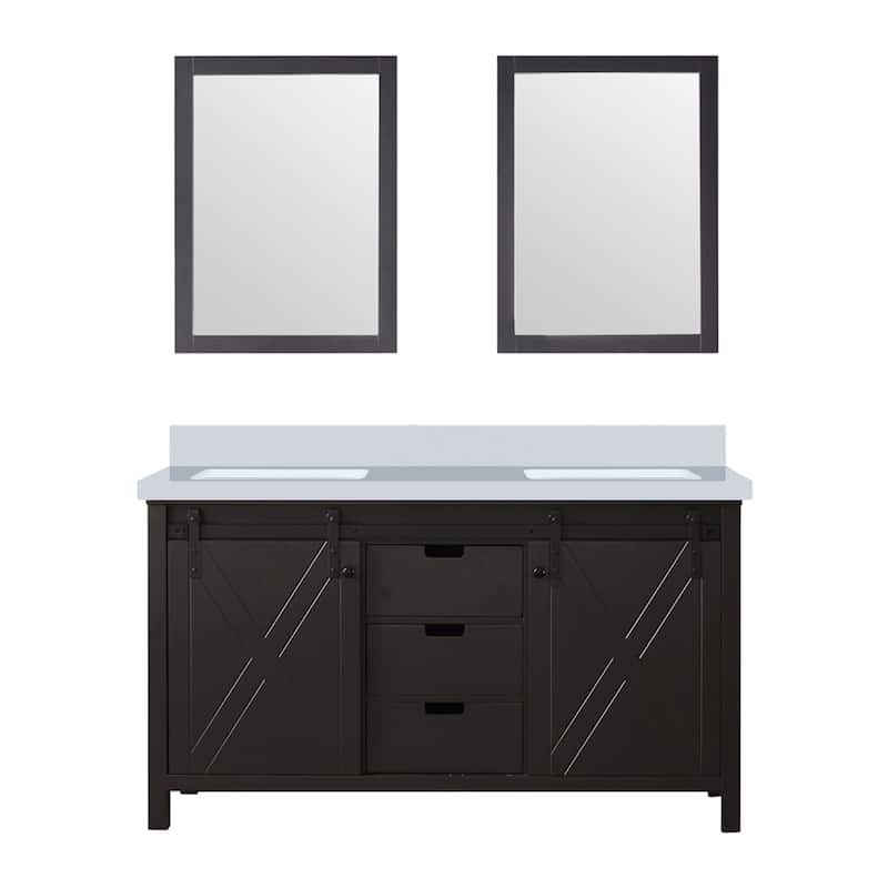 Marsyas Brown Bath Vanity, Cultured Marble Countertop and Mirrors