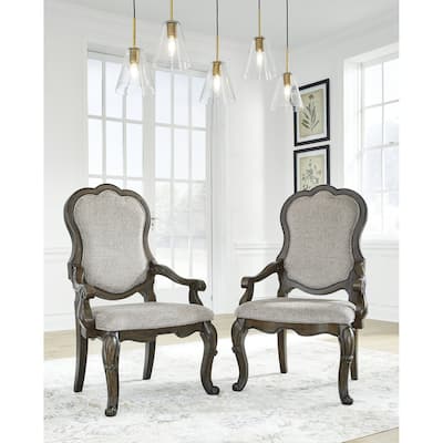 Signature Design by Ashley Maylee Dark Brown Dining Arm Chair - 30.75"W x 27.25"D x 45.75"H
