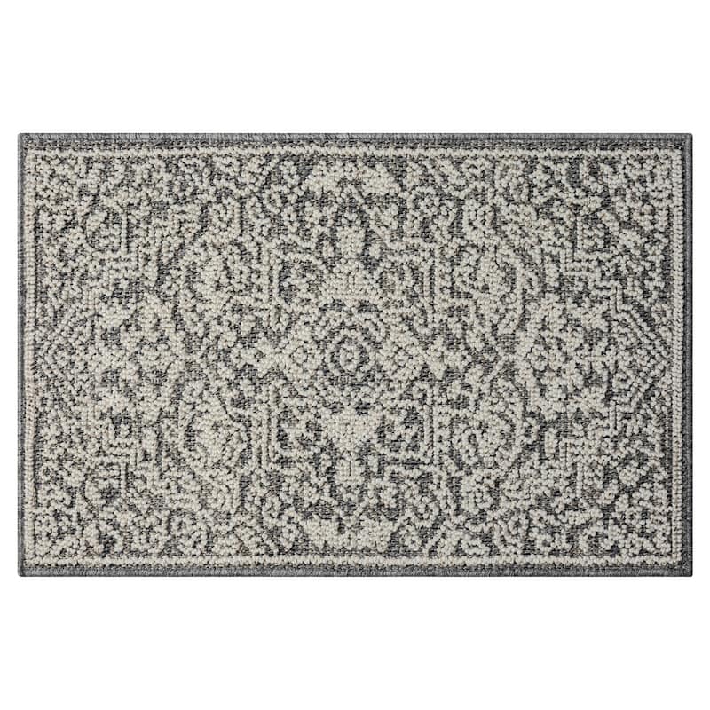 Terra by Obeetee Resort Heriz Rug - Cream/Onyx - 2' x 3'