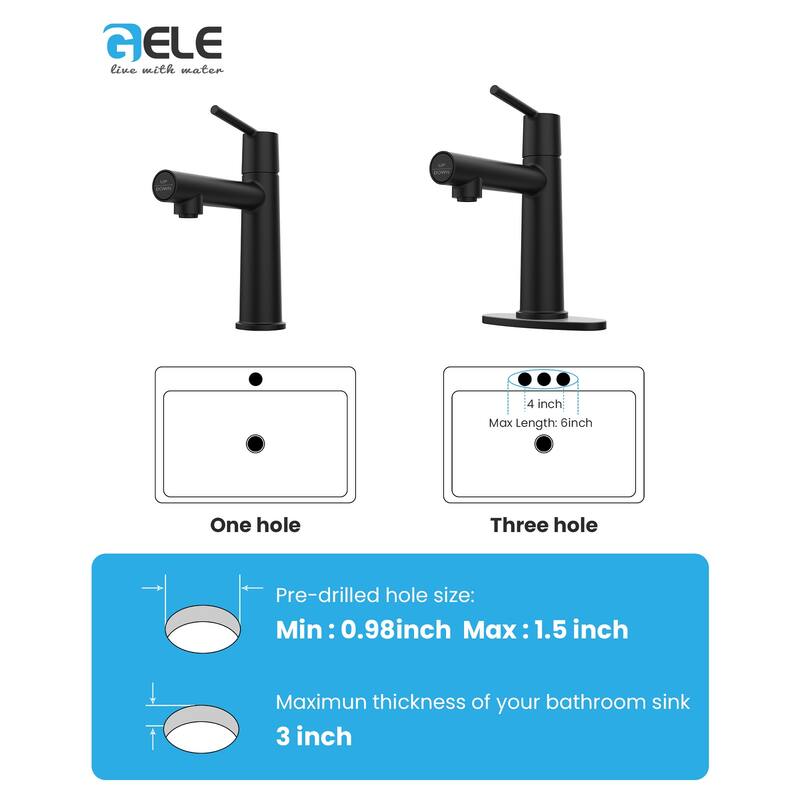 Bathroom Sink Faucet with Single Handle and Dual Water Modes - 7.71" x 4.68" x 9.21"
