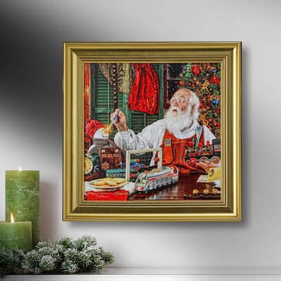 16"X16" Framed Workshop Santa Painting - 16" x 16"