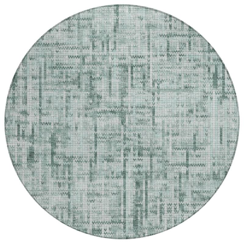Machine Washable Indoor/Outdoor Modern Crosshatch Chantille Rug