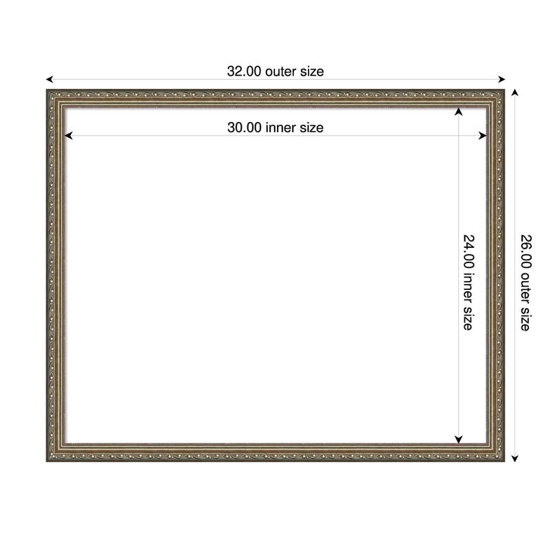 Amanti Art Parisian Silver Framed Dry Erase Magnetic Board - 32 x 26 in