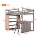 preview thumbnail 13 of 11, Full Size Loft Bed with Ladder, Shelves, and Desk, Space-Saving, Sturdy Design