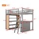 preview thumbnail 13 of 11, Full Size Wooden Loft Bed with Ladder, Shelves & Desk - Stylish Space-Saving Bedroom Furniture