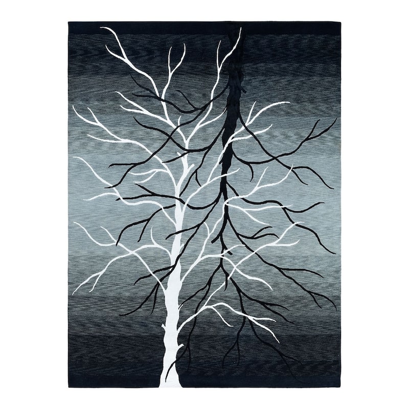 Modern One-of-a-Kind Handmade Area Rug - Gray, 9' 0" x 12' 0" - 9' 0" x 12' 0"