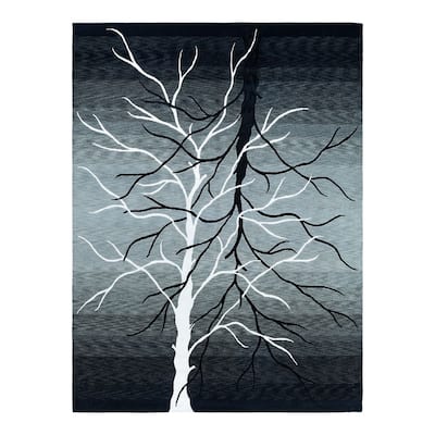 Modern One-of-a-Kind Handmade Area Rug - Gray, 9' 0" x 12' 0" - 9' 0" x 12' 0"