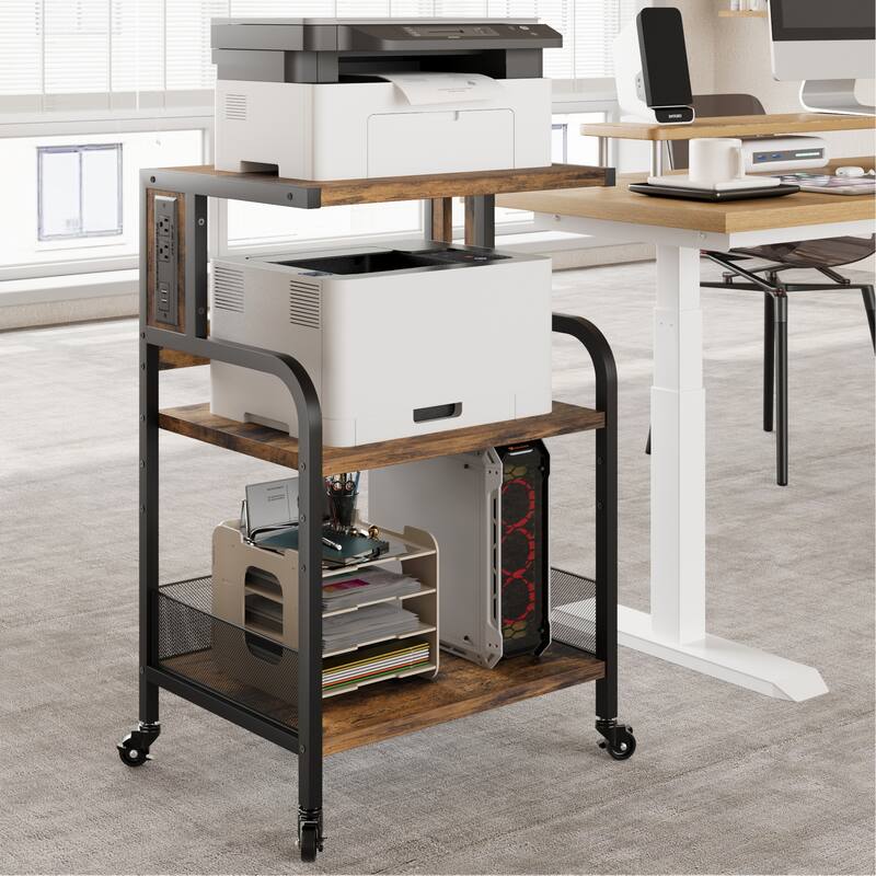 Movable File Cabinet Printer Stand for Home Office