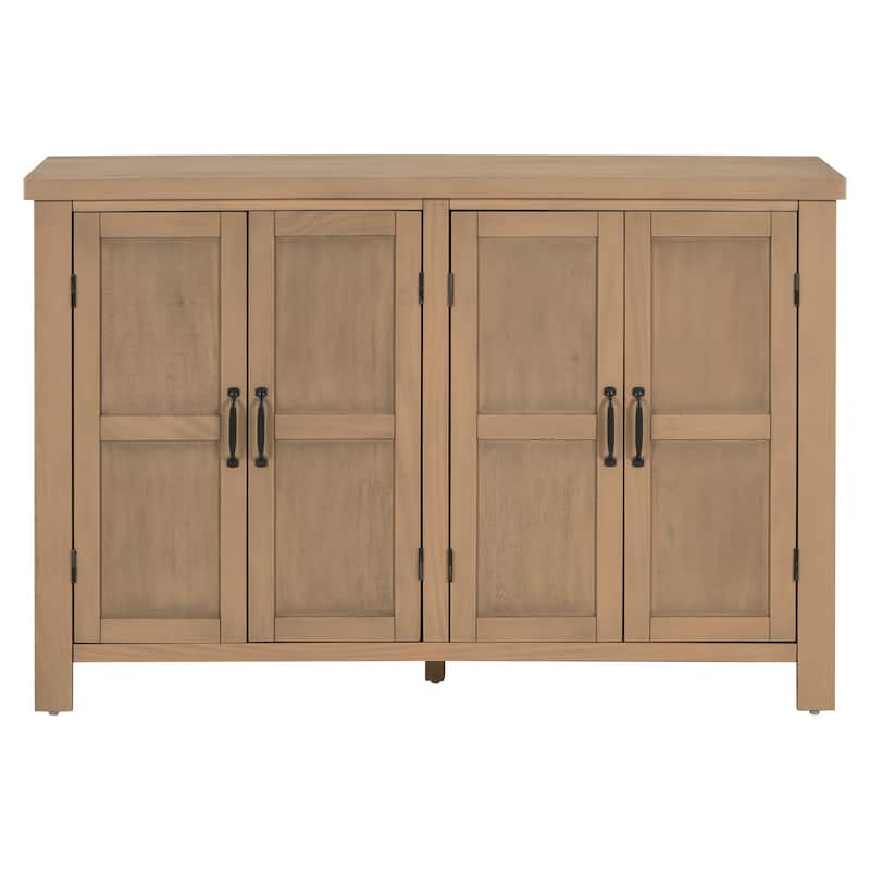 4-Door Wooden Sideboard Cabinet, Large Capacity Kitchen Buffet Cabinet, Entryway Table with Adjustable Shelves