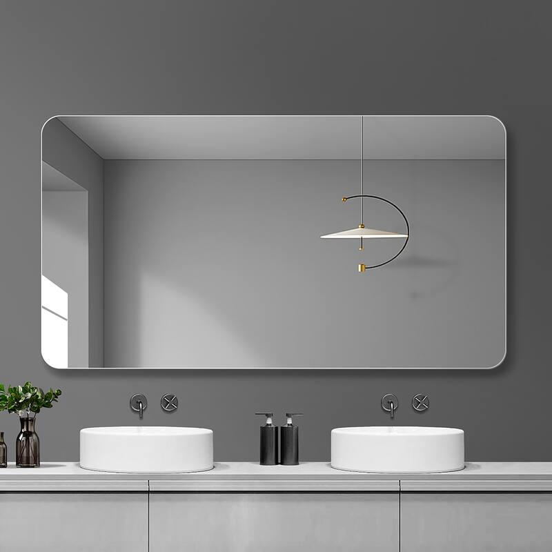 Bathroom Vanity Mirror,Wall-Mounted Mirror for Bathroom Anti-Fog Waterproof - Clear