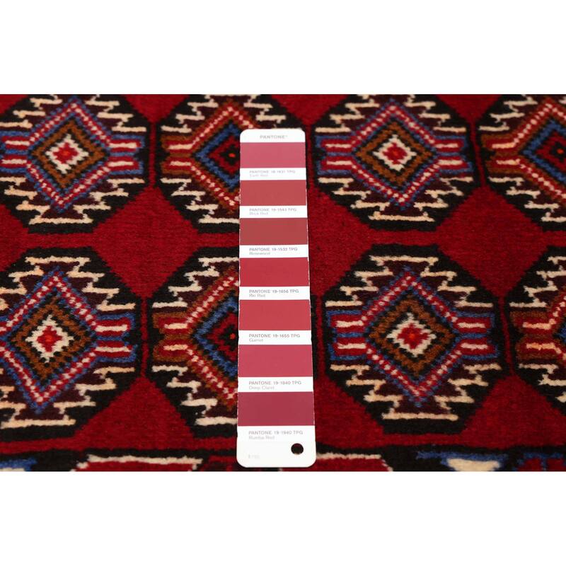 ECARPETGALLERY Hand-knotted Teimani Red Wool Rug - 3'5 x 6'3
