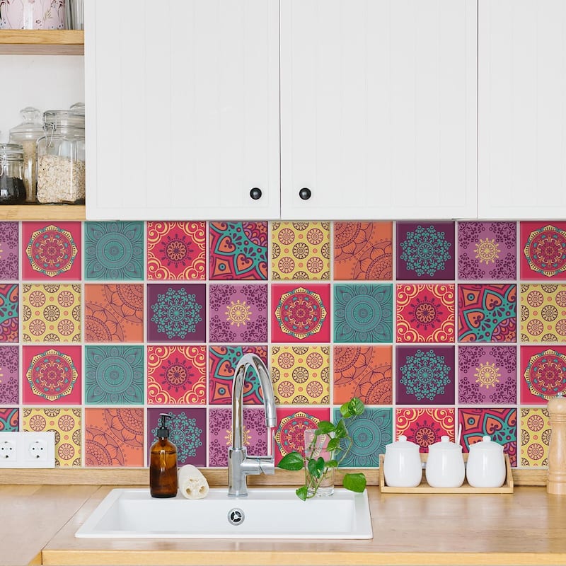 Walplus 3D Sticker Tile Splashbacks Mosaics Peel and Stick Kitchen Backsplash