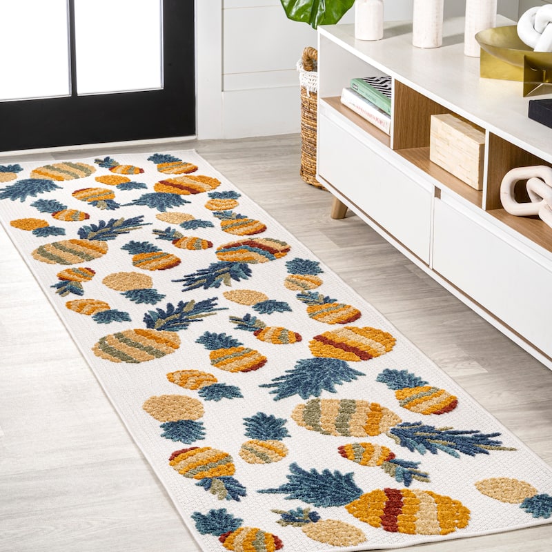 JONATHAN Y Limone Bold Pineapple High-Low Indoor/Outdoor Area Rug