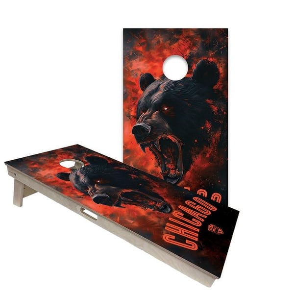 slide 2 of 6, Chicago Bears Regulation 2x4 Cornhole Board Set All-Weather - Include Carrying Case