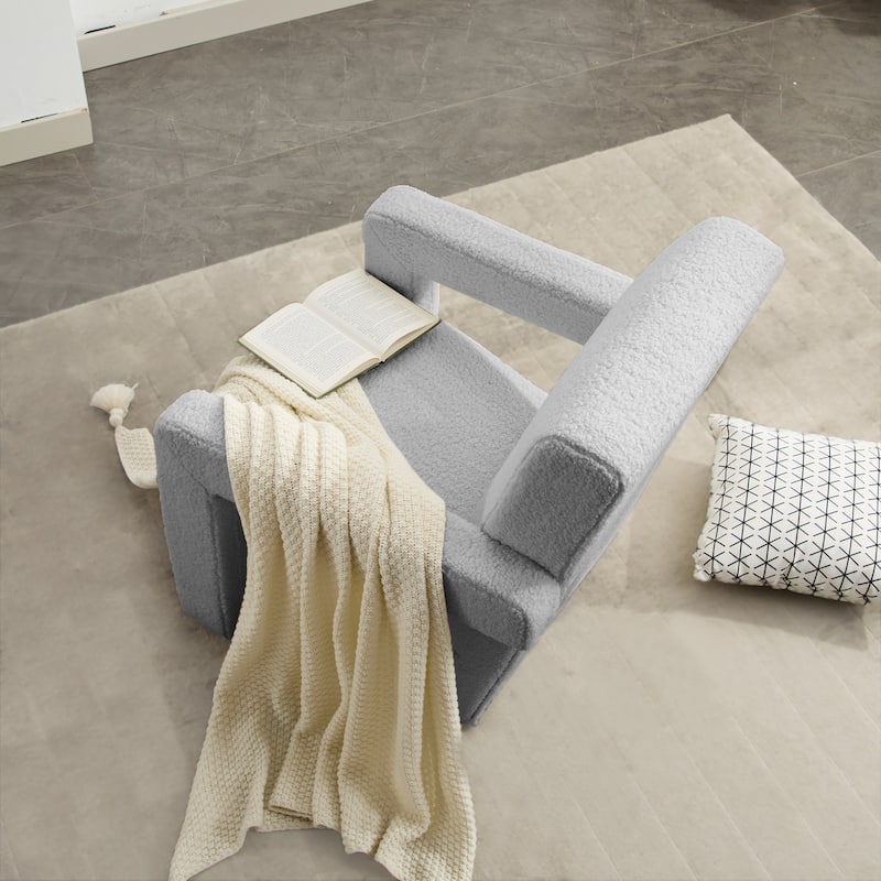 Sherpa Adirondack Chair for Living Room, Upholstered Accent Chair