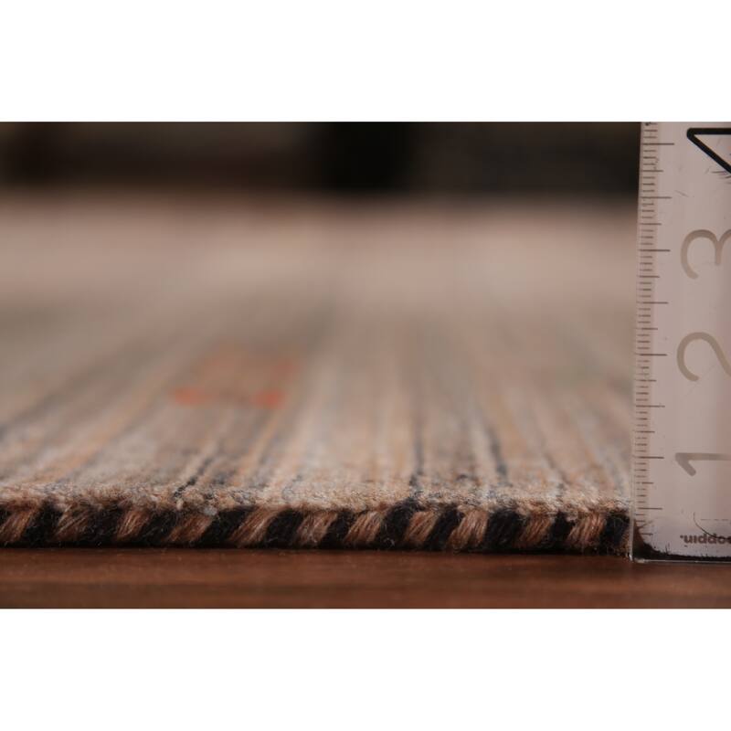 Brown Gabbeh Area Rug Handmade Tribal Oriental Wool Carpet - 8'2" x 9'10"