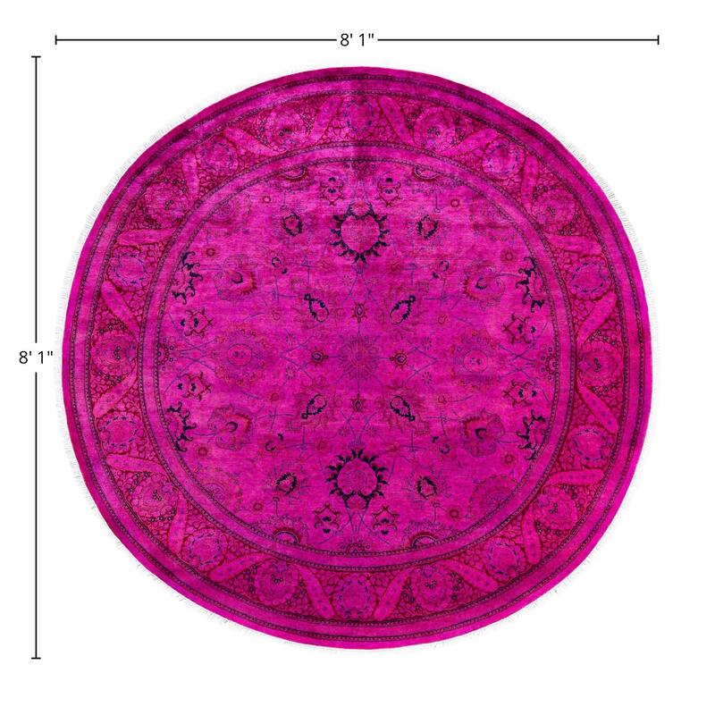 Overdyed One-of-a-Kind Hand-Knotted Area Rug - Pink - 8' 1" x 8' 1"