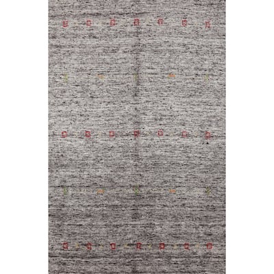 Gabbeh Indian Rug Handmade Contemporary Wool Carpet - 4'1" x 5'8"