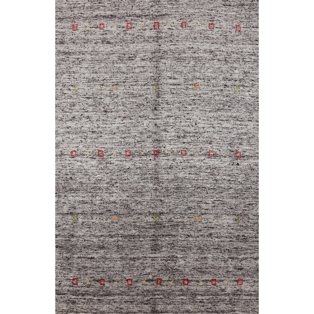 Gabbeh Indian Rug Handmade Contemporary Wool Carpet - 4'1" x 5'8"