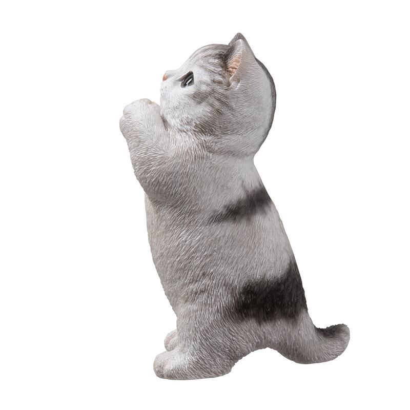 Praying Tabby Kitten Outdoor Garden Statue - 6.75"