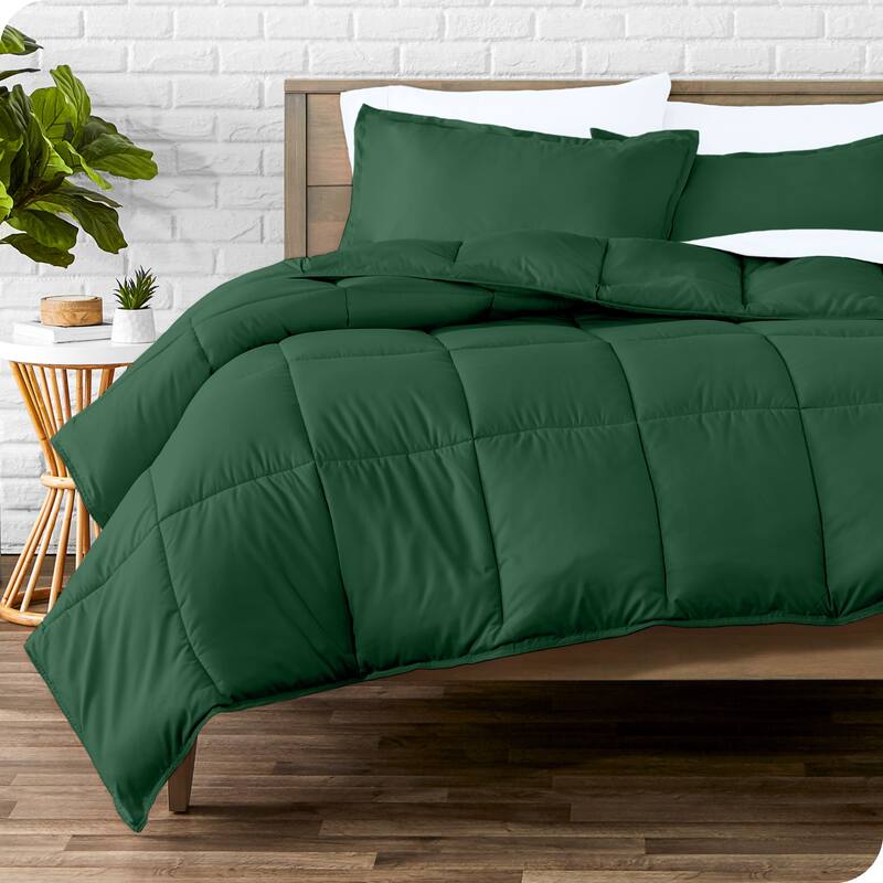Bare Home Hypoallergenic Down Alternative Comforter Set - Twin - Twin XL - Forest Green