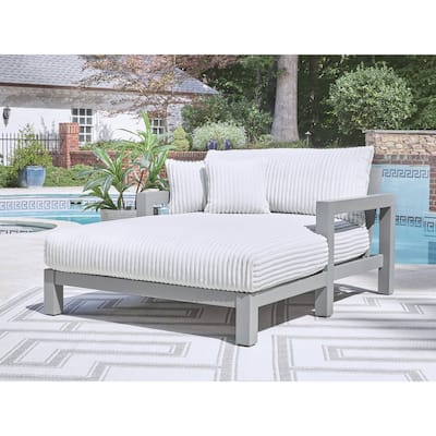 Signature Design by Ashley Moonlight View Gray Outdoor Chaise Lounge with Cushion - 52.5" W x 69.25" D x 36.75" H