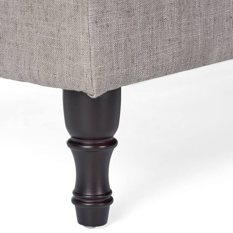 End of Bed Storage Bench Ottoman with Solid Wood legs