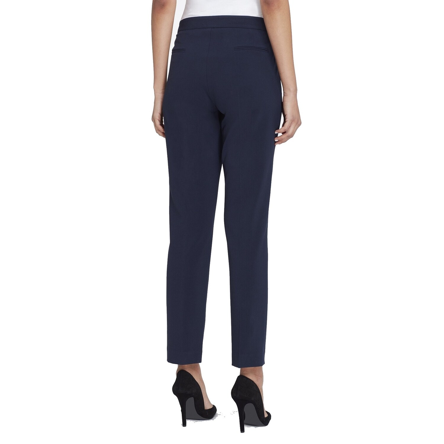 navy slim leg trousers womens