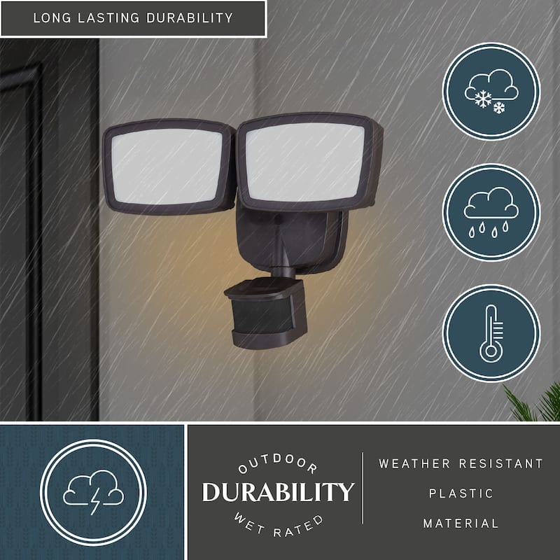Integrated LED Motion Sensor Dusk to Dawn Outdoor Security Flood Light - 180 Range - 70 Ft