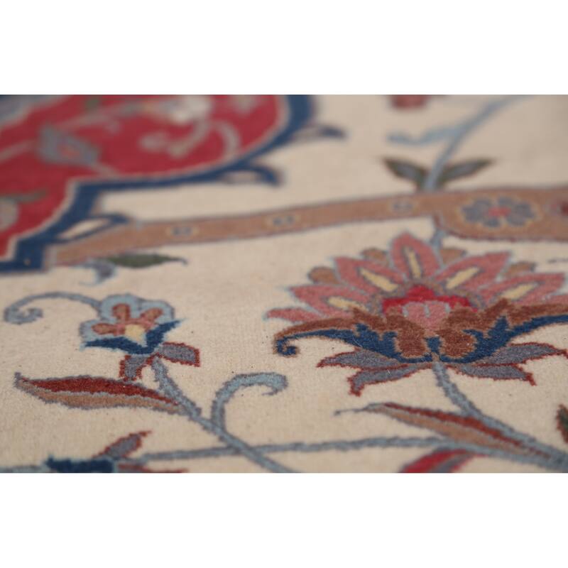 Vegetable Dye Aubusson Chinese Area Rug Beige Hand-Knotted Wool Carpet - 9'1"x 12'3"