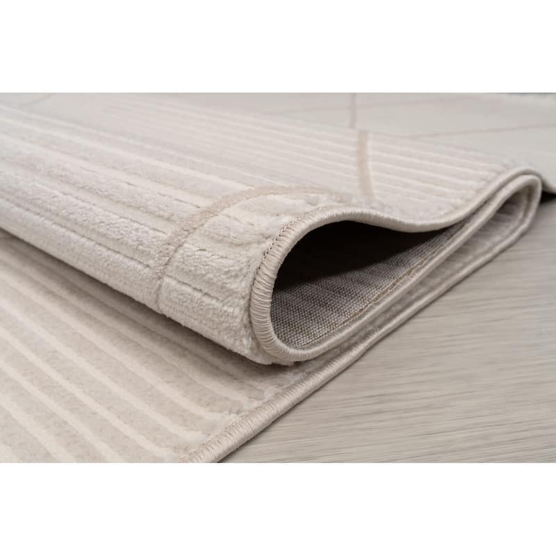 Ladole Rugs Geometric Soft Durable Home Decor Indoor Cream Area Rug