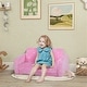 preview thumbnail 7 of 5, 2-Seater Pink Foldable Kids Sofa with Cloude Design Perfect for 2 Kids - 30.7" W x 41.3" D x 12" H