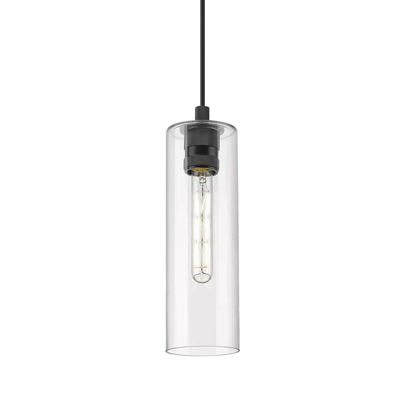 Innovations Lighting 434-1P-13-4 Crown Point Pendant Crown Point 4" - Matte Black / Clear