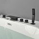 preview thumbnail 2 of 10, Deck Mount Waterfall Tub Faucet With Handheld Shower Brass Roman Bathtub Faucet Modern Tub Filler With Hnad Sprayer