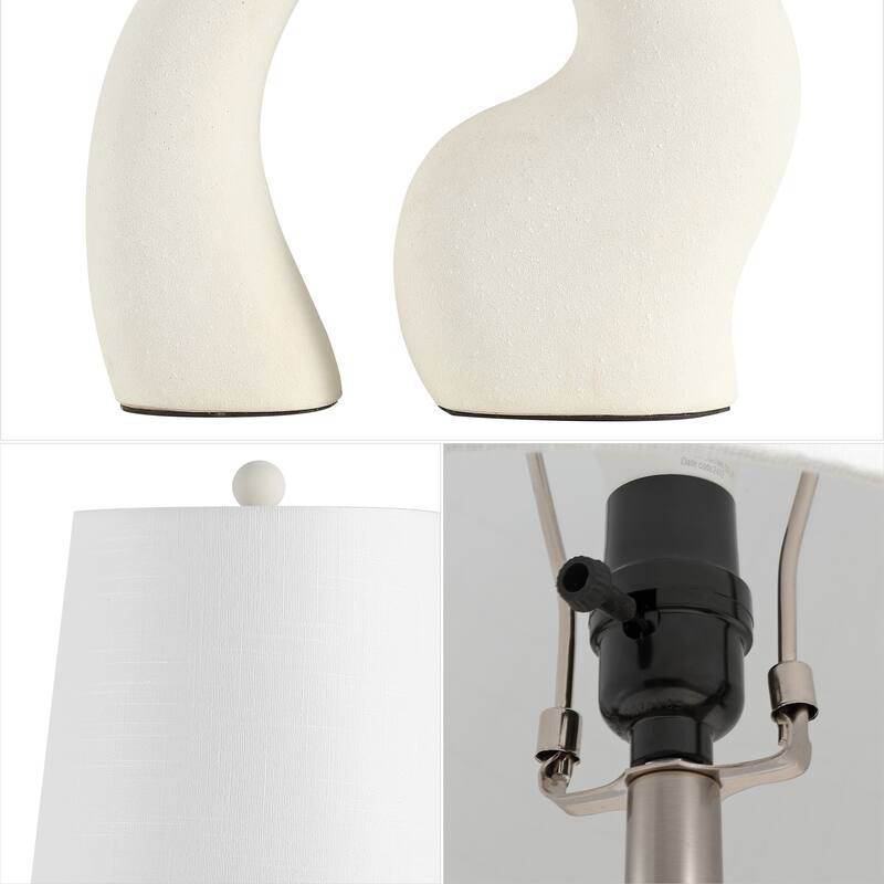 Tula 19" Scandinavian Minimalist Ceramic Arch LED Table Lamp (Set of 2), by JONATHAN Y
