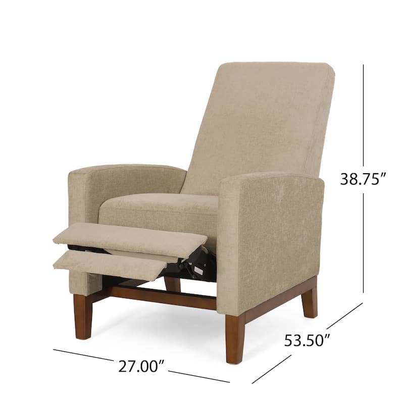 Roomfitters 27'' Wide Wood Hand Manual Club Recliner, Comfortable Lounge Chair for Living Room