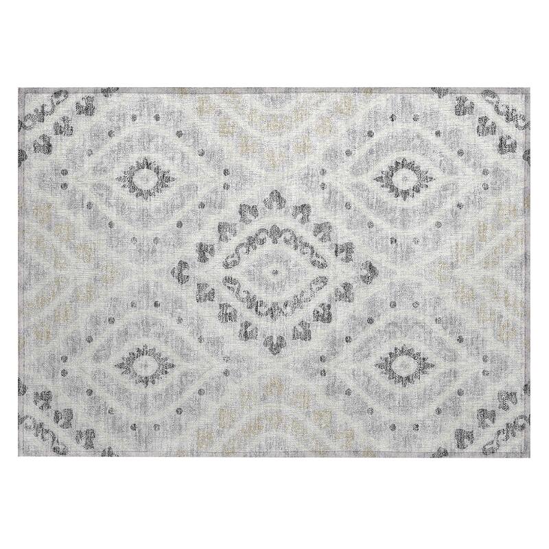 Machine Washable Indoor/ Outdoor Chantille Ttransitional Medallion Rug