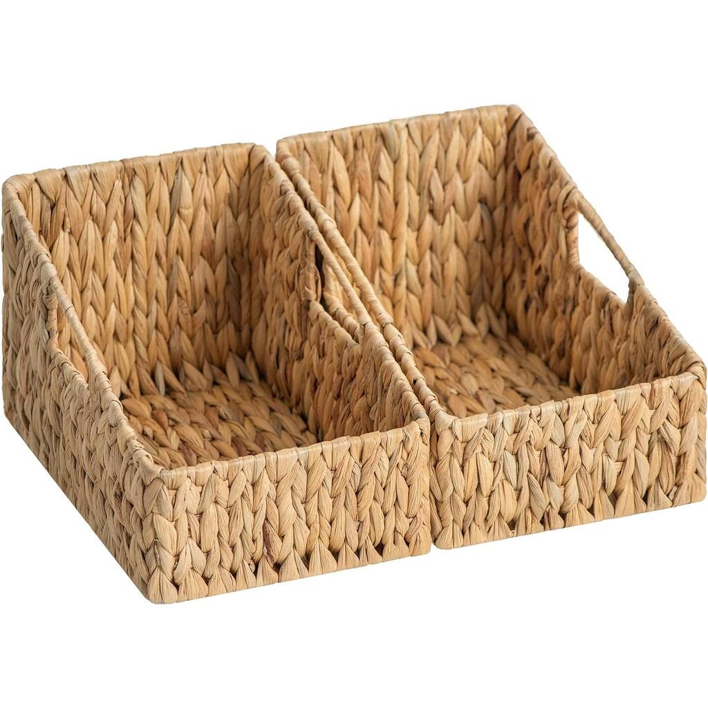 Wicker Baskets for Storage,Handwoven Pantry Baskets,2 Pack