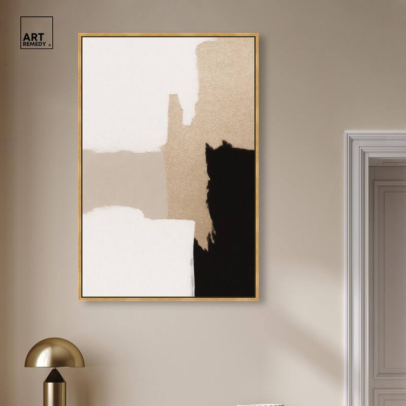 Beige and Black III Canvas by Art Remedy