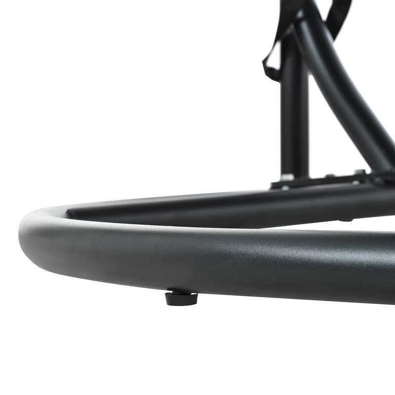 Foldable Rattan Hanging Hammock Chair with Stand and Plush Cushion for Indoor and Outdoor