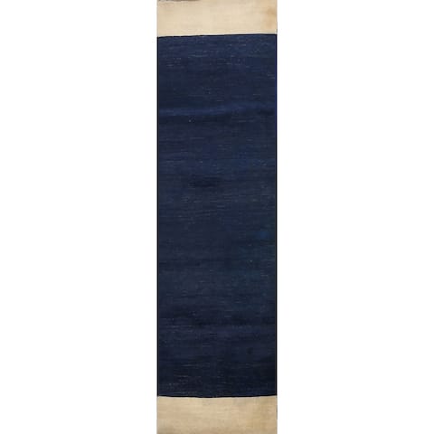 Solid Gabbeh Kashkoli Oriental Runner Rug Wool Handmade Carpet - 2'3" x 9'5"