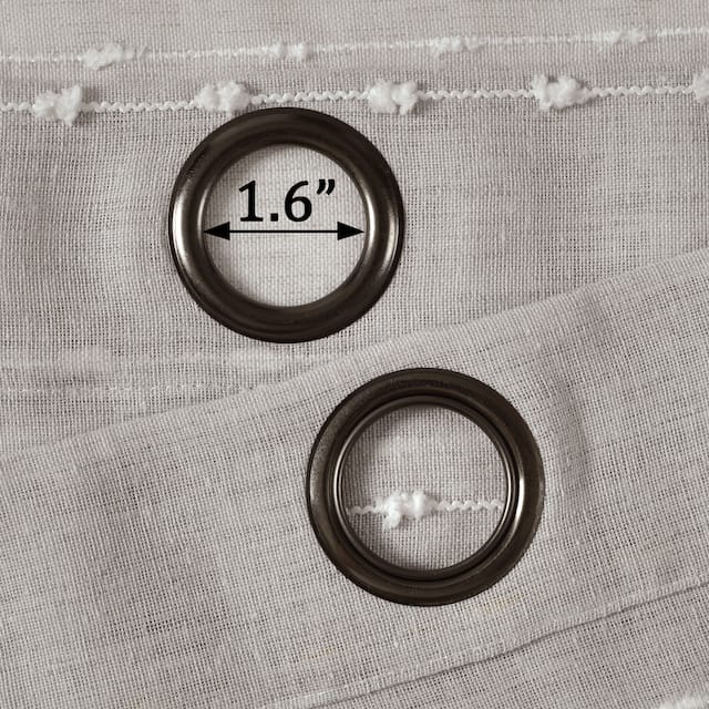 Lush Decor Farmhouse Textured Grommet Sheer Window Curtain Panel Pair
