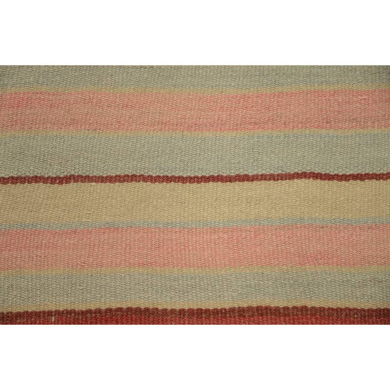Hand Woven Oriental 100% Wool Carpet Southwestern Geometric Multi-Colored Kilim Area Rug - 7' 5'' X 4' 8''