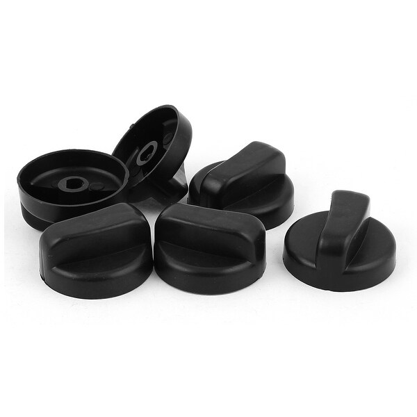 6 PCS Kitchen Black Plastic Gas Stove Cooker Control Knobs AD 