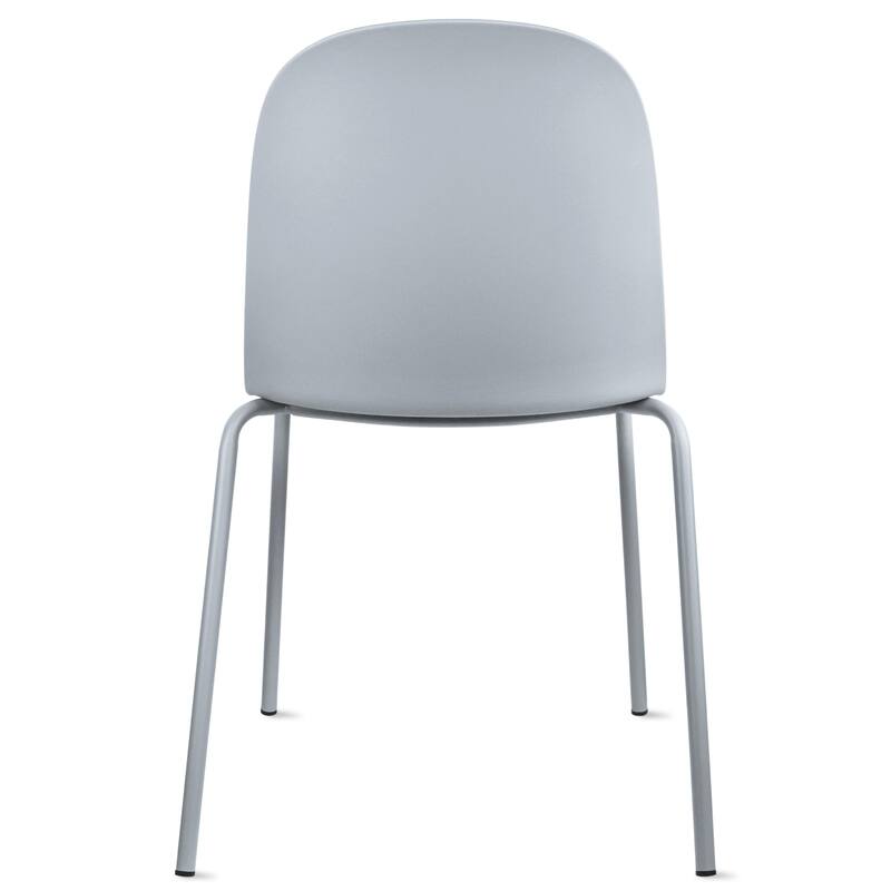 Set of 2 Plastic Eiffel Molded Shell Retro Dining Chairs Accent For Living Room Kitchen Chrome Desk Designer Office
