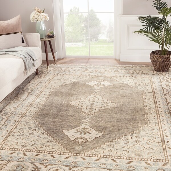 Kalani HandKnotted Medallion Blue/ Ivory Area Rug Overstock 25659292